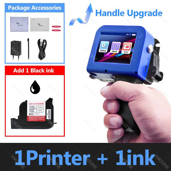 Printus P-2 Mini Inkjet Printer with Handle 12.7 MM Basic Quality with Solvent Cartridge